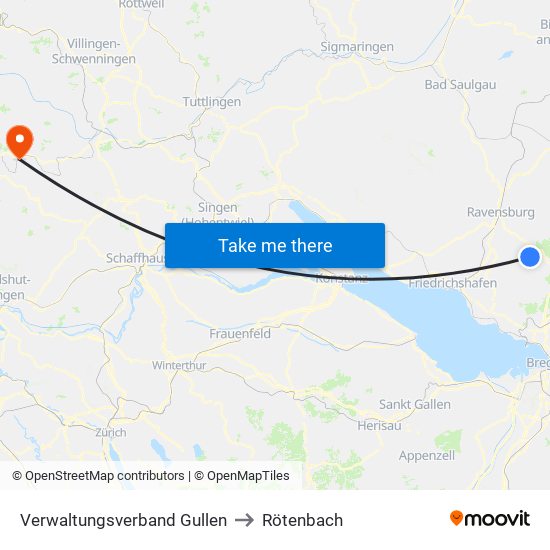 Verwaltungsverband Gullen to Rötenbach map