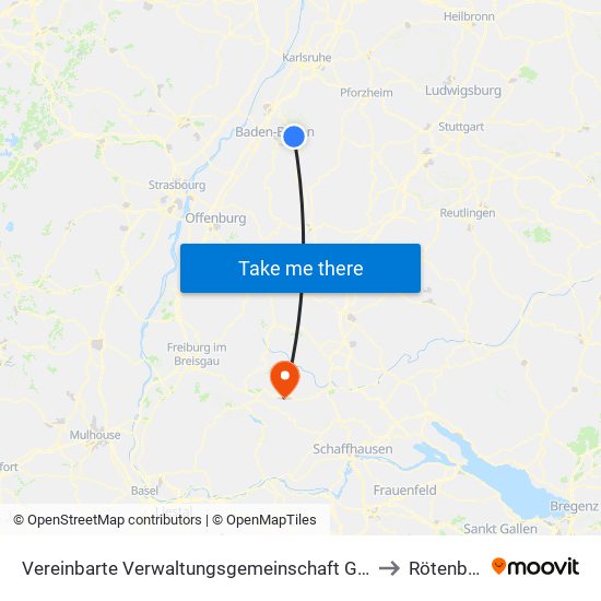 Vereinbarte Verwaltungsgemeinschaft Gernsbach to Rötenbach map