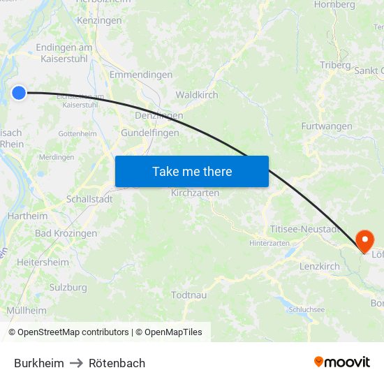 Burkheim to Rötenbach map