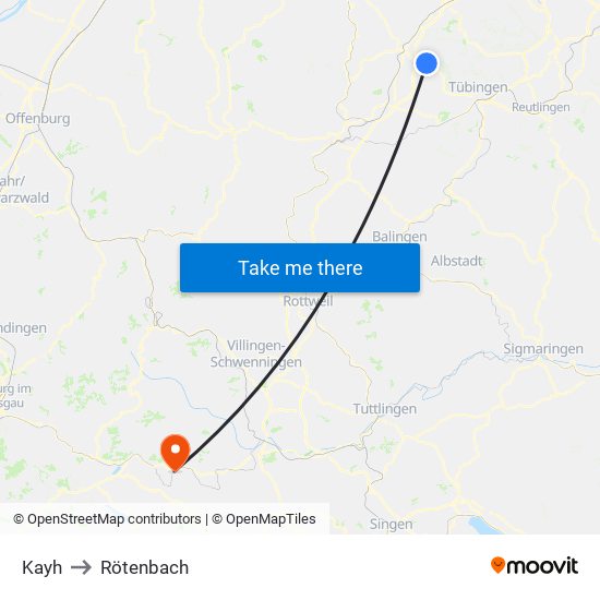 Kayh to Rötenbach map