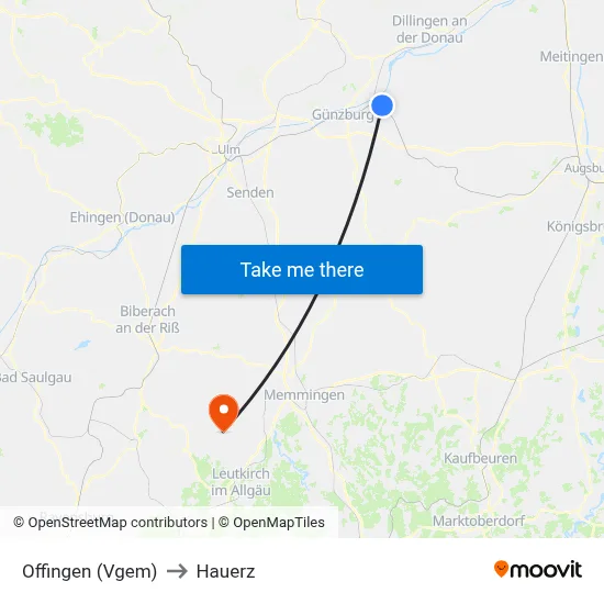 Offingen (Vgem) to Hauerz map