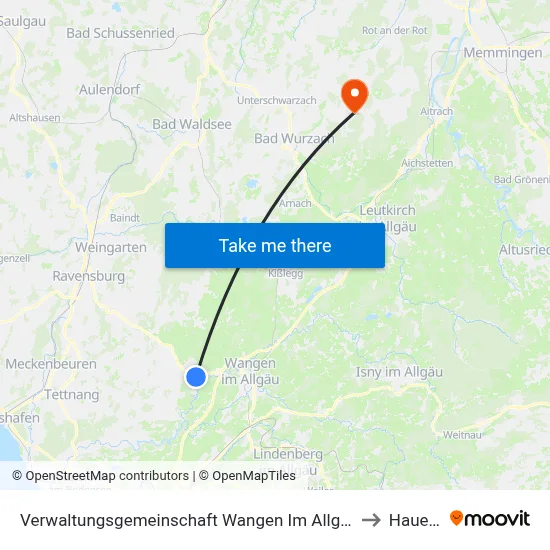Verwaltungsgemeinschaft Wangen Im Allgäu to Hauerz map