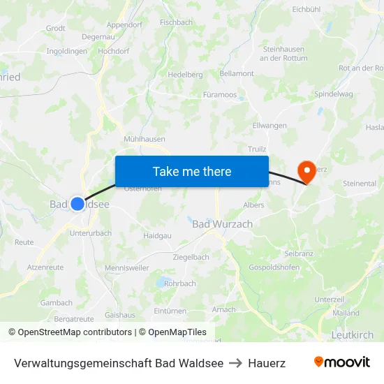 Verwaltungsgemeinschaft Bad Waldsee to Hauerz map