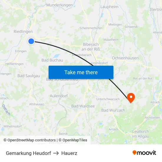 Gemarkung Heudorf to Hauerz map