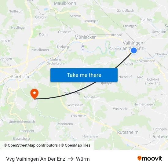 Vvg Vaihingen An Der Enz to Würm map