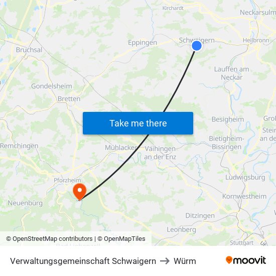 Verwaltungsgemeinschaft Schwaigern to Würm map