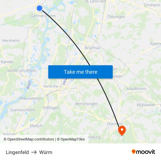 Lingenfeld to Würm map