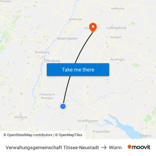 Verwaltungsgemeinschaft Titisee-Neustadt to Würm map