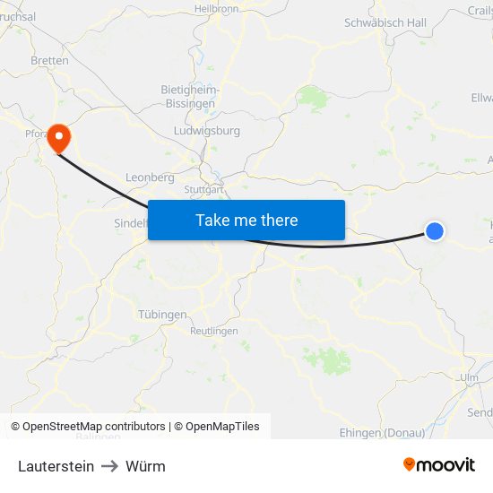 Lauterstein to Würm map