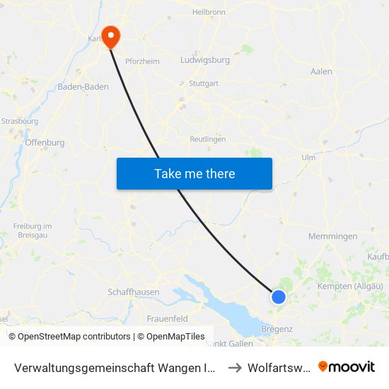 Verwaltungsgemeinschaft Wangen Im Allgäu to Wolfartsweier map