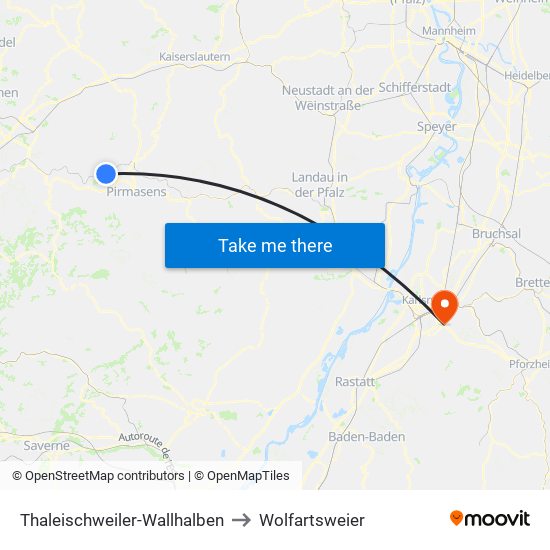 Thaleischweiler-Wallhalben to Wolfartsweier map