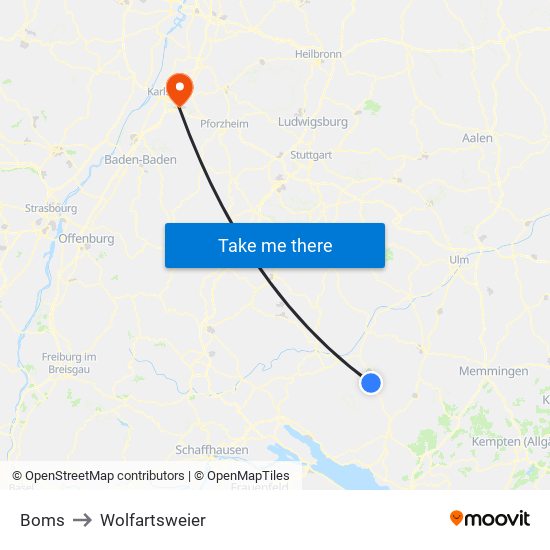 Boms to Wolfartsweier map