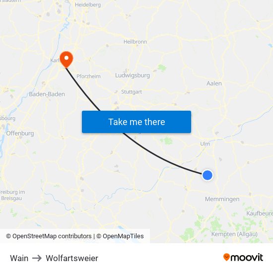 Wain to Wolfartsweier map