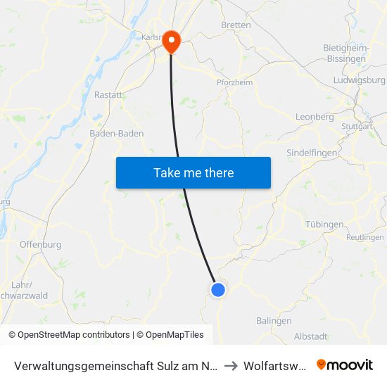 Verwaltungsgemeinschaft Sulz am Neckar to Wolfartsweier map