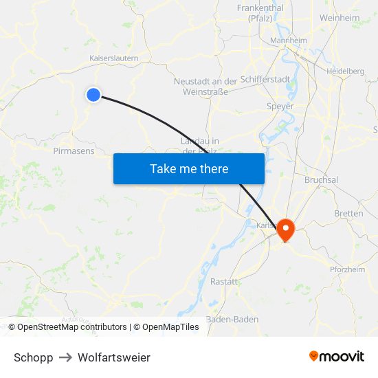 Schopp to Wolfartsweier map