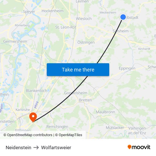 Neidenstein to Wolfartsweier map