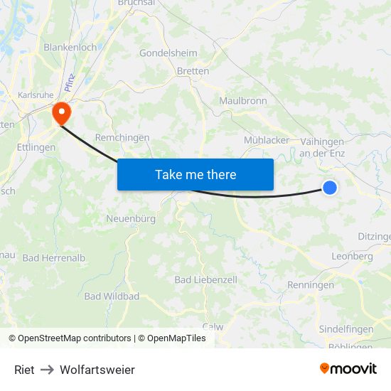 Riet to Wolfartsweier map