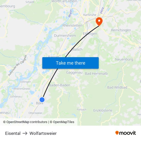 Eisental to Wolfartsweier map