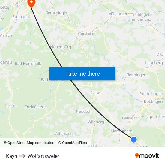 Kayh to Wolfartsweier map