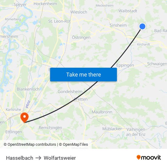 Hasselbach to Wolfartsweier map