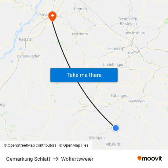 Gemarkung Schlatt to Wolfartsweier map