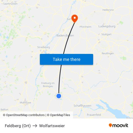 Feldberg (Ort) to Wolfartsweier map