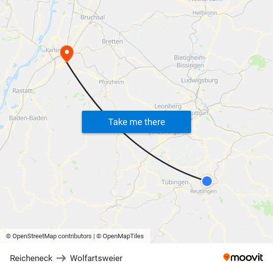 Reicheneck to Wolfartsweier map