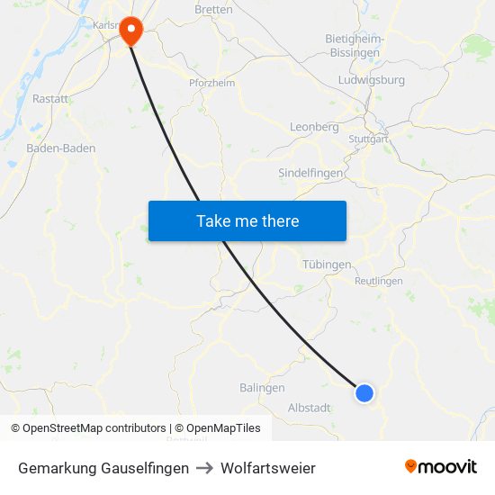 Gemarkung Gauselfingen to Wolfartsweier map