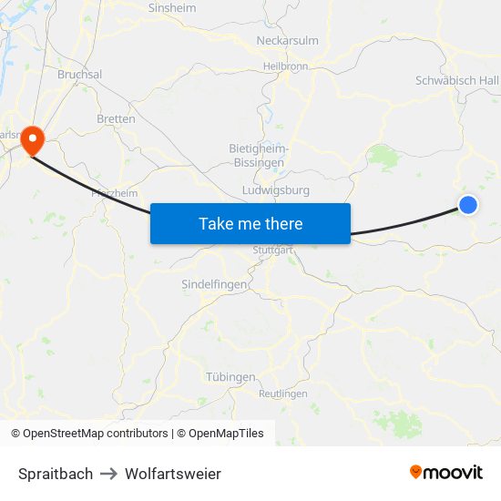 Spraitbach to Wolfartsweier map