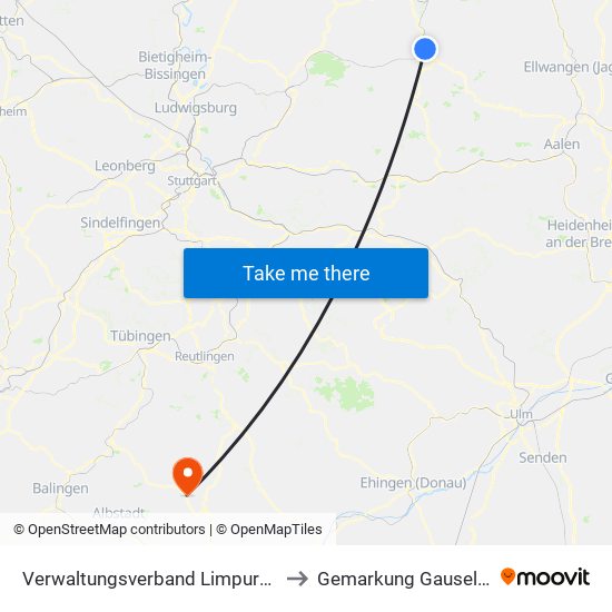 Verwaltungsverband Limpurger Land to Gemarkung Gauselfingen map