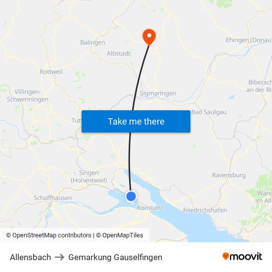 Allensbach to Gemarkung Gauselfingen map