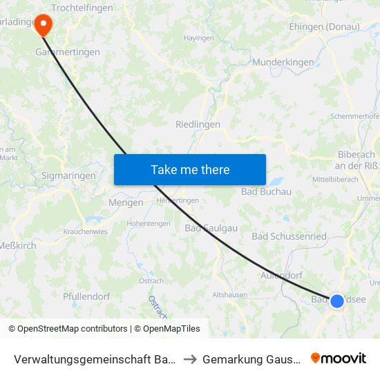 Verwaltungsgemeinschaft Bad Waldsee to Gemarkung Gauselfingen map