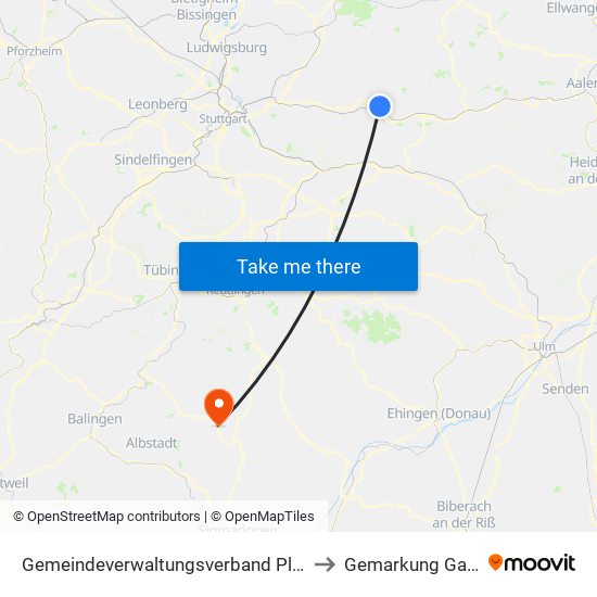 Gemeindeverwaltungsverband Plüderhausen-Urbach to Gemarkung Gauselfingen map