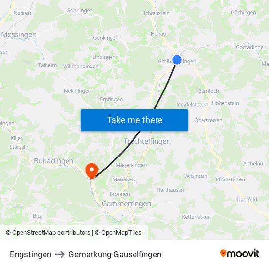 Engstingen to Gemarkung Gauselfingen map