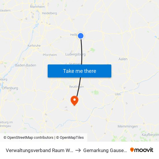 Verwaltungsverband Raum Weinsberg to Gemarkung Gauselfingen map