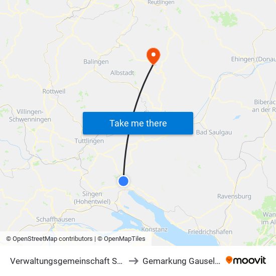 Verwaltungsgemeinschaft Stockach to Gemarkung Gauselfingen map