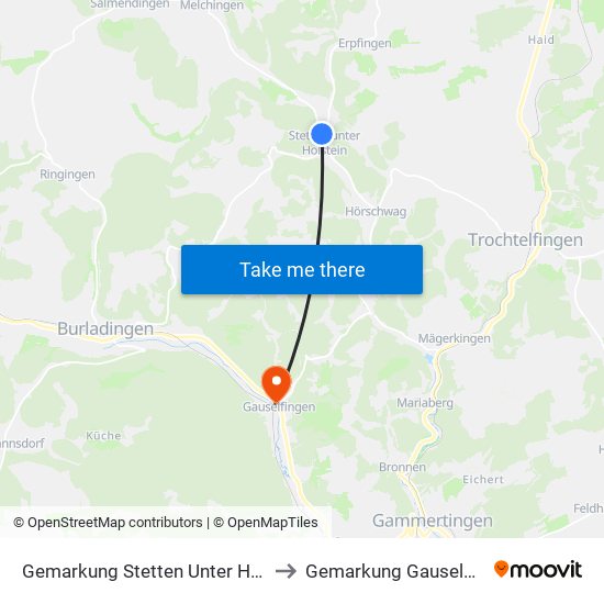 Gemarkung Stetten Unter Holstein to Gemarkung Gauselfingen map