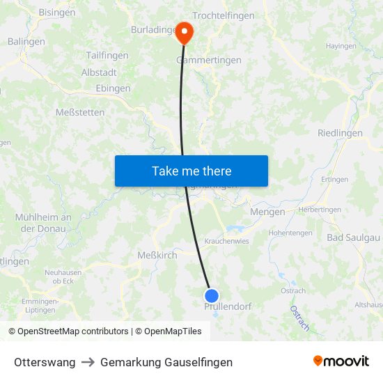 Otterswang to Gemarkung Gauselfingen map