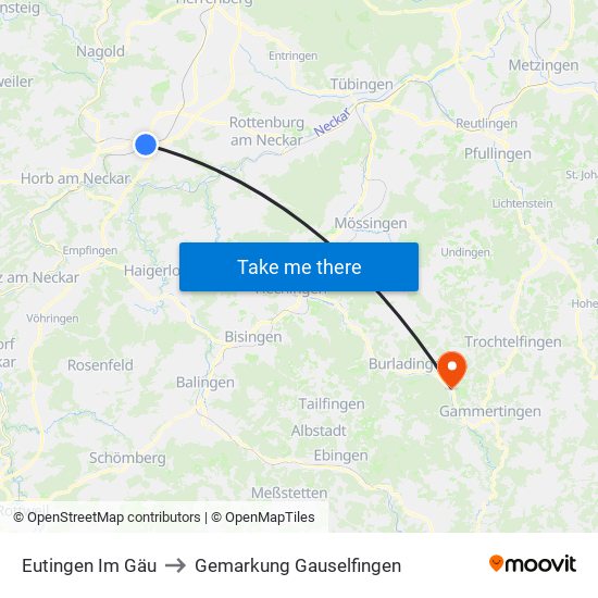 Eutingen Im Gäu to Gemarkung Gauselfingen map