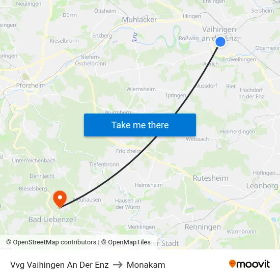 Vvg Vaihingen An Der Enz to Monakam map