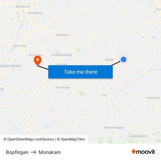 Bopfingen to Monakam map