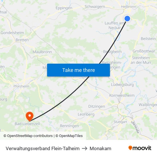 Verwaltungsverband Flein-Talheim to Monakam map