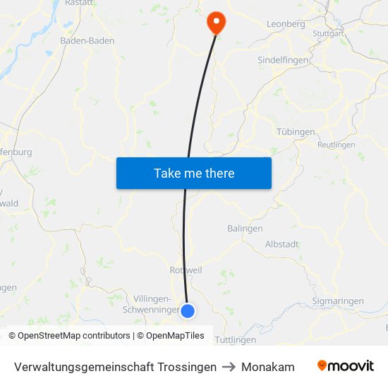 Verwaltungsgemeinschaft Trossingen to Monakam map