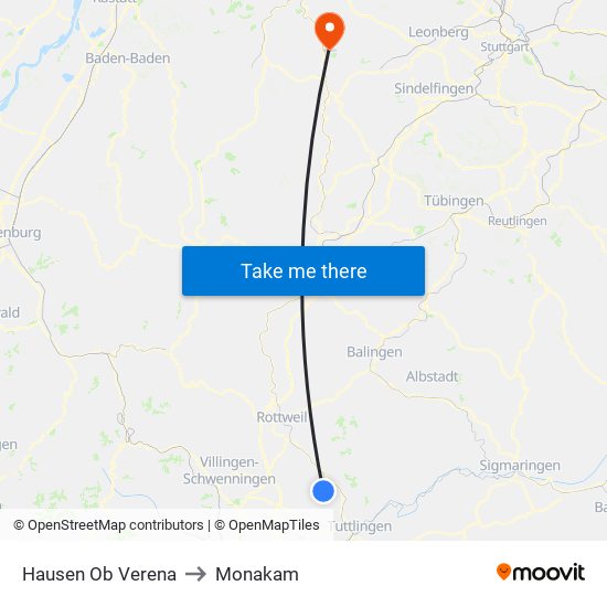 Hausen Ob Verena to Monakam map