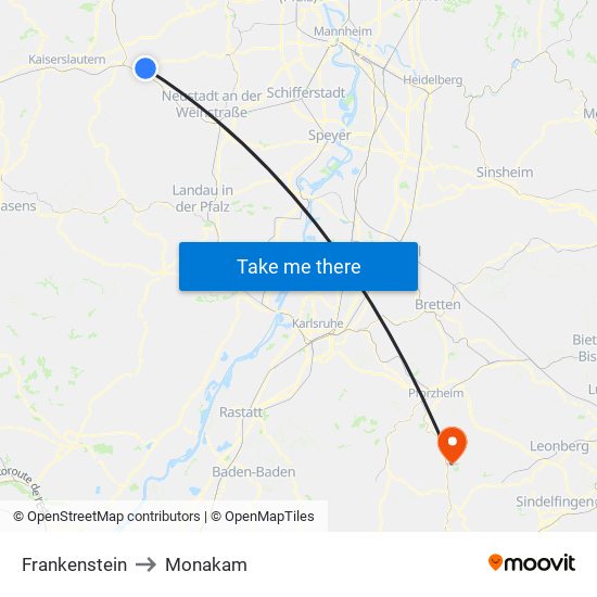Frankenstein to Monakam map