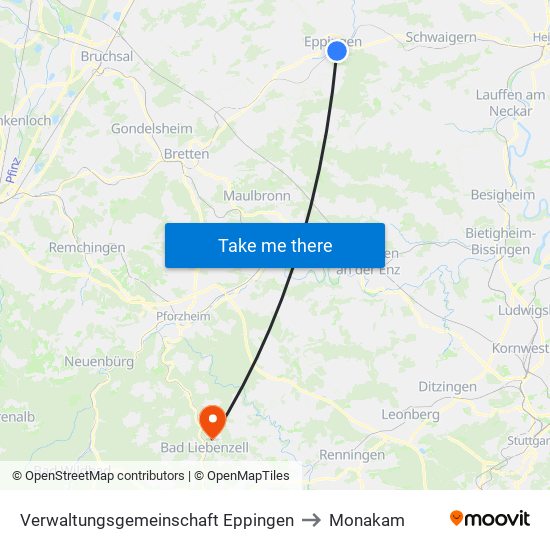 Verwaltungsgemeinschaft Eppingen to Monakam map