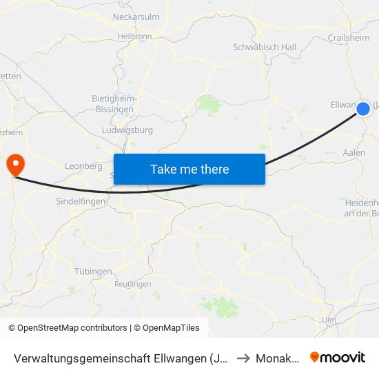 Verwaltungsgemeinschaft Ellwangen (Jagst) to Monakam map