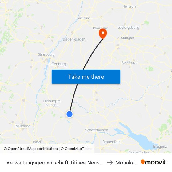 Verwaltungsgemeinschaft Titisee-Neustadt to Monakam map