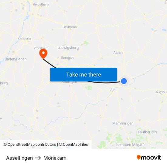 Asselfingen to Monakam map