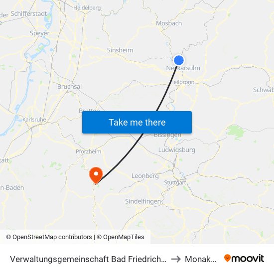 Verwaltungsgemeinschaft Bad Friedrichshall to Monakam map